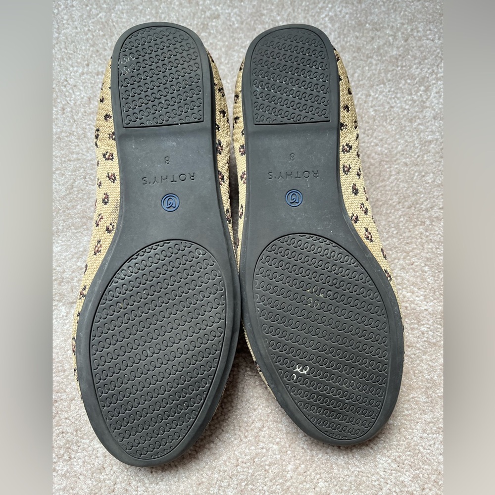 Rothy's Brown Leopard Animal Print Slip On Loafers Flats Shoes Sz. 8 - Picture 5 of 5